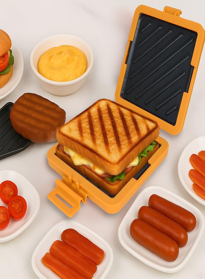 KDSPAROS Microwave Sandwich Maker - Microwave Toastie Sandwich Maker，3-in-1 Toastie Panini Press with Dishwasher Safe Design No Electricity Needed Fast Cooking for Travel Friendly/Office/Home (yellow) - Image 5